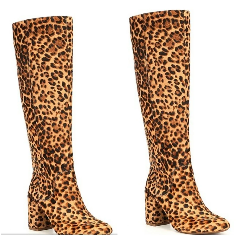 Gianni Bini Jellenia Leopard Print Haircalf Boots - Picture 14 of 14